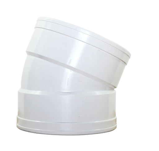 8"x22 1/2D PVC ELBOW SWR DR35 GxG RING-TITE/TRENCH TOUGH PLUS
