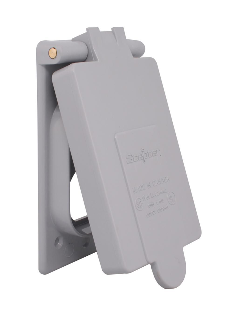 Ipex 077993 Gray Pvc 1 Gang Duplex Receptacle Weatherproof Cover Cooper Electric Ipex 077993 Gray Pvc 1 Gang Duplex, Outdoor Weatherproof Pvc Duplex Receptacle Cover