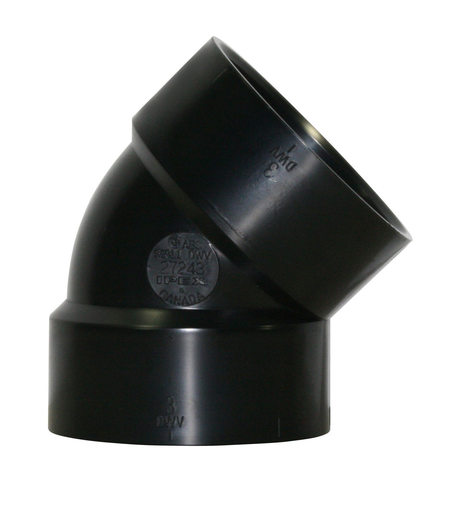 3"x45D ABS DWV ELBOW HxH