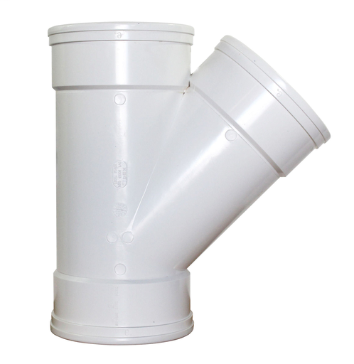 6"x45D PVC WYE SWR DR35 GxGxG RING-TITE/TRENCH TOUGH PLUS