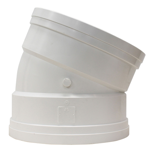 24"x22 1/2D PVC ELBOW SWR DR35 GxG FAB RING- TITE/TRENCH TOUGH PLUS