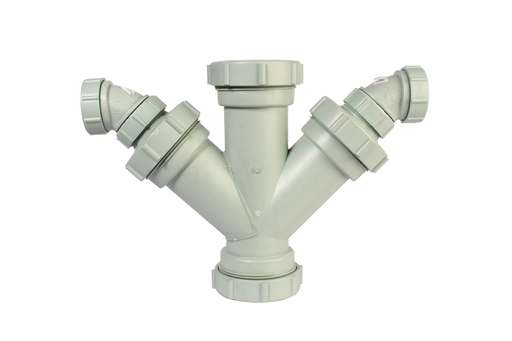 W38352 3"x2" FR-PP RED. DOUBLE COMBO WYE + 1/8 BEND LJ LABLINE