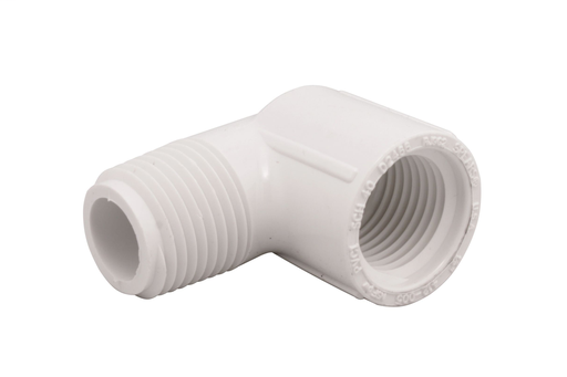 1/2"x90D PVC SCH40 STREET ELBOW MPTxFPT WHITE XIRTEC140