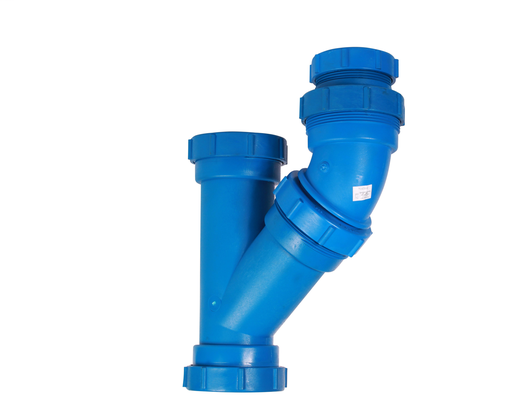 W37453P 4"x3" FR-PVDF RED. COMBO WYE + 1/8 BEND PLENUMLINE