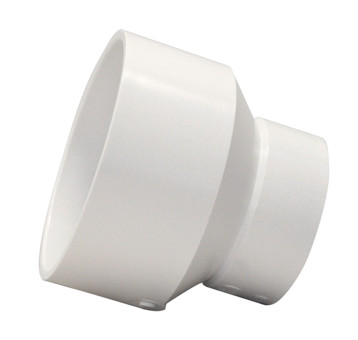 8"x4" PVC DWV RED. CPLG HxH WHITE