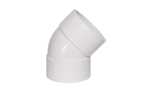 6"x45D PVC SCH40 ELBOW SOCxSOC WHITE XIRTEC140
