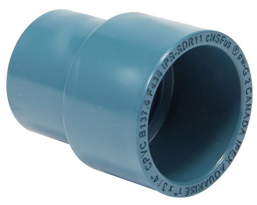 1"x3/4" CPVC RED. CPLG SxS AQUARISE