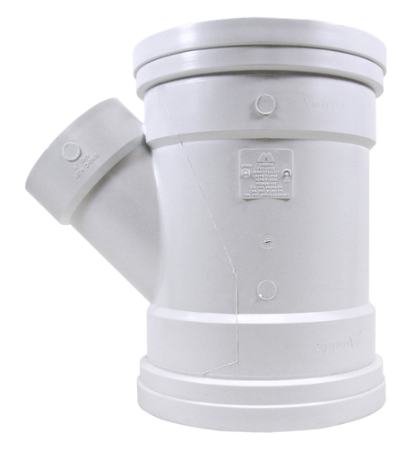 8"x4"x45D PVC WYE SWR DR35 GxGxDWV H RING- TITE/TRENCH TOUGH PLUS
