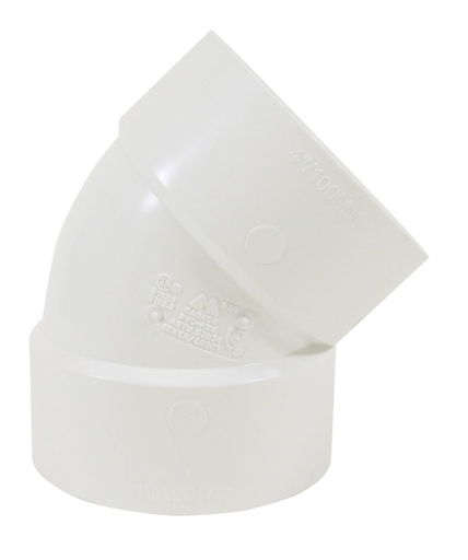 4"x45D PVC ELBOW HxH SDR35 BDS