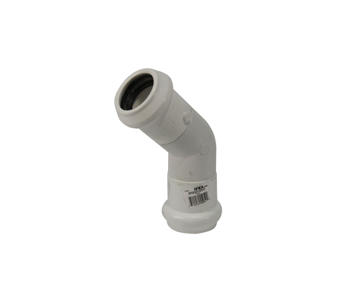 1 1/2"x45D PVC ELBOW IPS DR21 GxG WHITE FAB CYCLE TOUGH