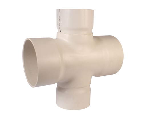 10"x8" PVC SCH40 CROSS SOCxSOCxSOC WHITE FAB 130 PSI XIRTEC140