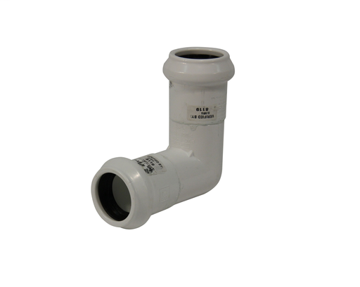 1 1/2"x90D PVC ELBOW IPS DR21 GxG WHITE FAB CYCLE TOUGH