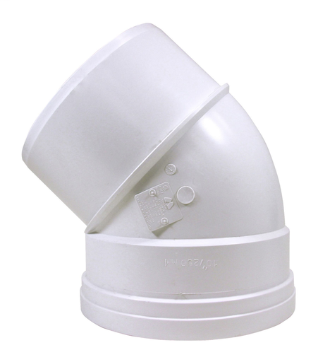 10"x45D PVC ELBOW SWR DR35 GxSP TRENCH TOUGH PLUS/RING-TITE