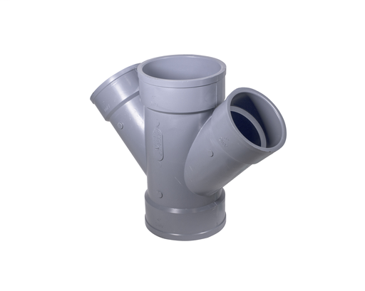 4"x3"x45D PVC DWV DOUBLE WYE HxHxHxH SYSTEM XFR