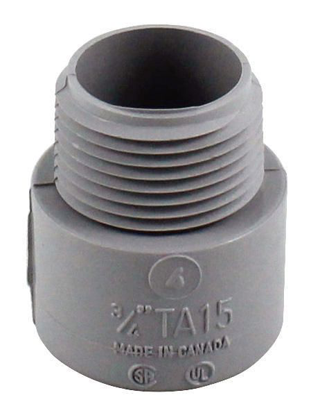 Product image for Ipex 077022 (TA15) 3/4" PVC Sch40 Conduit Male Terminal Adapter