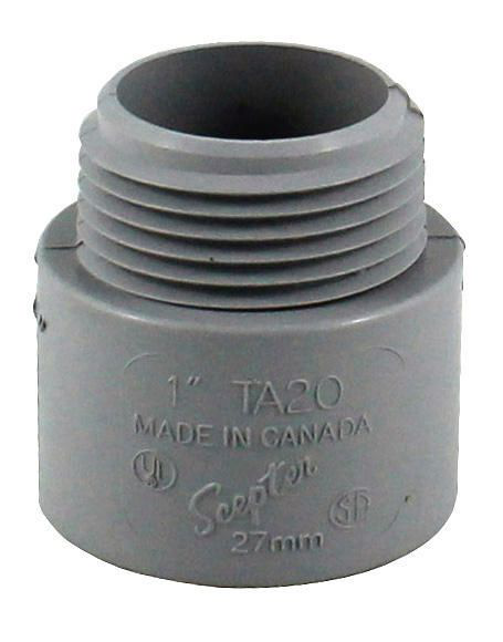 Product image for Ipex 077023 (TA20) 1" PVC Sch40 Conduit Male Terminal Adapter