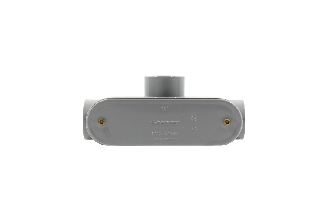 Product image for IPEX 077464 1-1/4 Inch PVC Type T Rigid Conduit Body