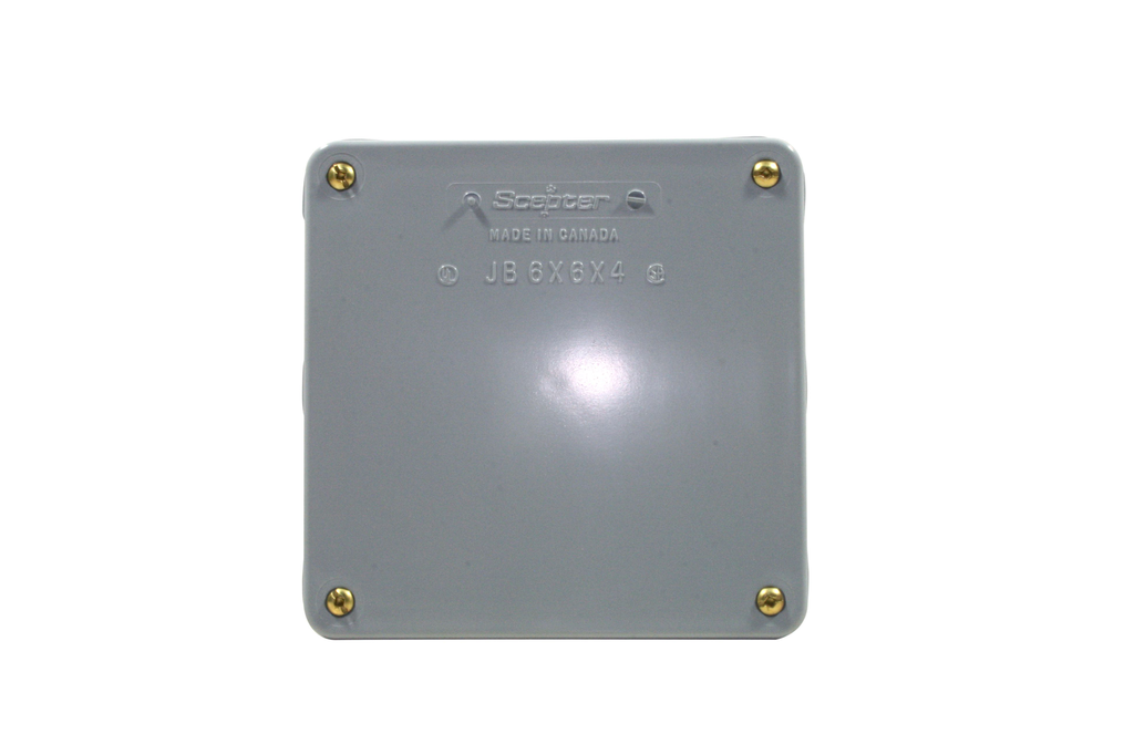 Product image for IPEX 077697 6 x 6 x 4 Inch 138 In. NEMA 1/2/3R/4/4X/6/6P/12/13 PVC Junction Box with Gasket