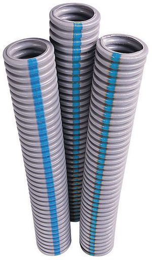 Product image for Ipex 012034 1" x 10ft Kwikon® ENT Corrugated PVC Flexible Conduit, Blue Stripe (10ft Length)