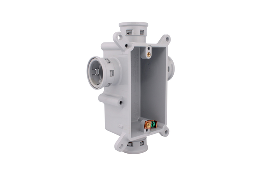 Product image for Ipex SVSB-H-15 (089053) Kwikon PVC Concrete Wall Box, 2" Shallow, 15 cu.in., (4) 3/4" Hubs