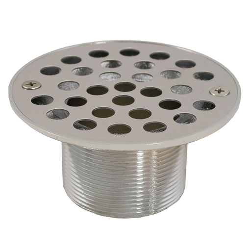 2" IPS Metal Spud with 4" Stainless Steel Round Stamped Strainer