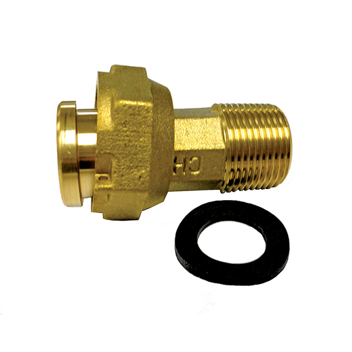 1" Water Meter Coupling Complete with Gasket, 1-1/4" NPSM, 2-5/8" Length, 1" NPT