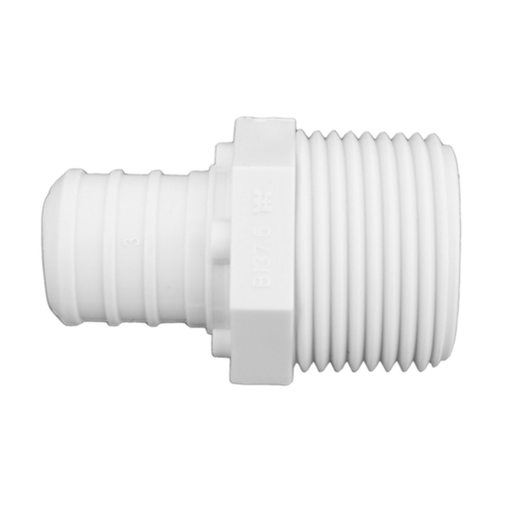 1" x 1" Plastic White PEX Adapter, Lead Free