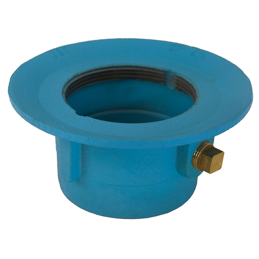 4" Code Blue No Hub Slab Drain Body with 7" Pan and 3-1/2" Spud Size - 3-3/8" Height