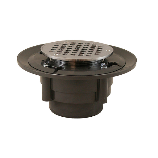 2" x 3" Heavy Duty PVC Drain Base with 3-1/2" Metal Spud and 6" Chrome Plated Strainer