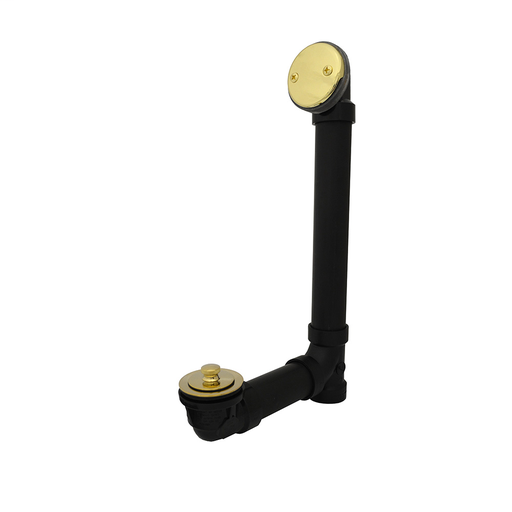 Schedule 40 ABS Two-Hole Polished Brass Friction Lift, Standard Full Kit - Includes Pipe and Tee