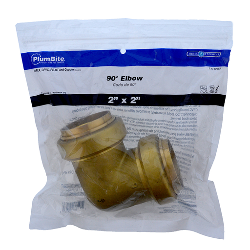 2" (Bagged) PlumBite Push On 90° Elbow, Lead Free