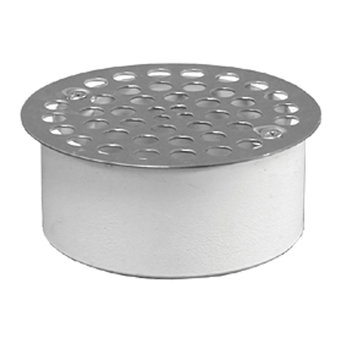4" PVC Snap-in Drain with 4-1/2" Stainless Steel Round Strainer