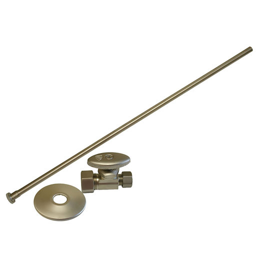 Brushed Nickel 3/8" x 20" Closet Supply and 3/8" x 5/8" Straight Stop Kit