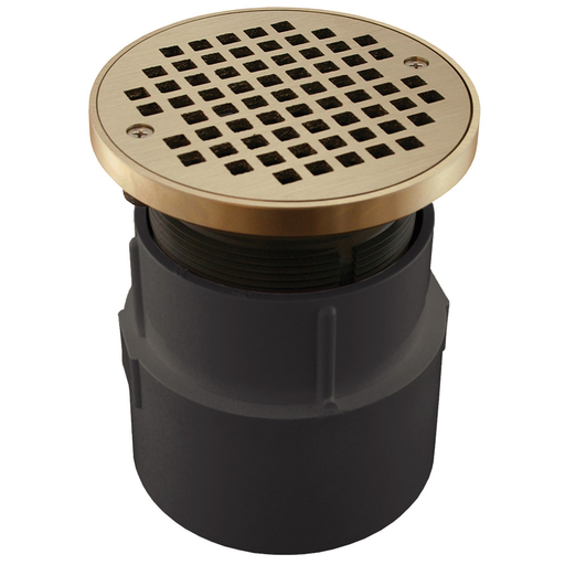 4" PVC Over Pipe Fit Base Cleanout with 3-1/2" Plastic Spud and 5" Nickel Bronze Cover with Ring