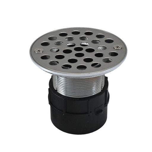 2" ABS Over Pipe Fit Drain Base with 2" Metal Spud and 4" Stainless Steel Strainer