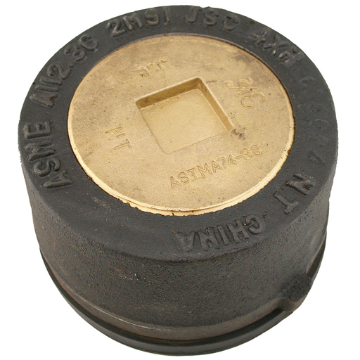 4" Schedule 40 Push-On Cleanout with Gasket with Countersunk Plug - 3" Height