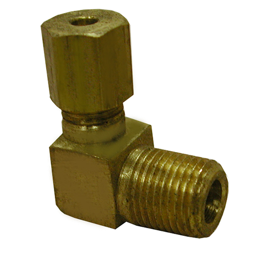 1/4" x 1/4" 90° Brass Compression x Male Elbow, Lead Free