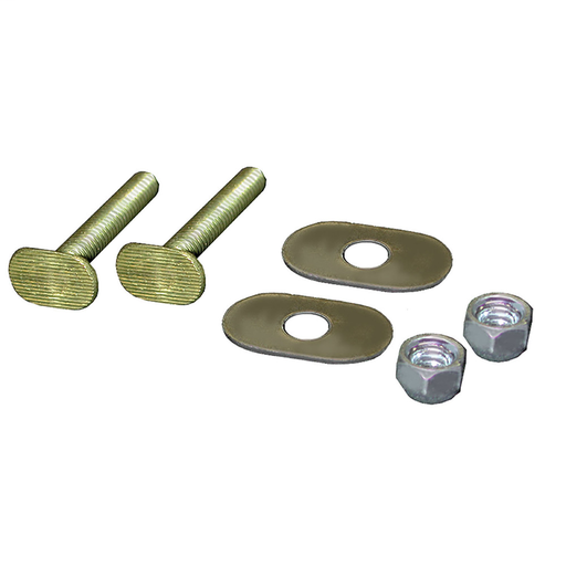 50 Pairs of Closet Bolts 5/16" x 3-1/2" Brass Closet Bolts with Stainless Oval Washers and Nickel Plated Acorn Nuts, Bagged in Pairs