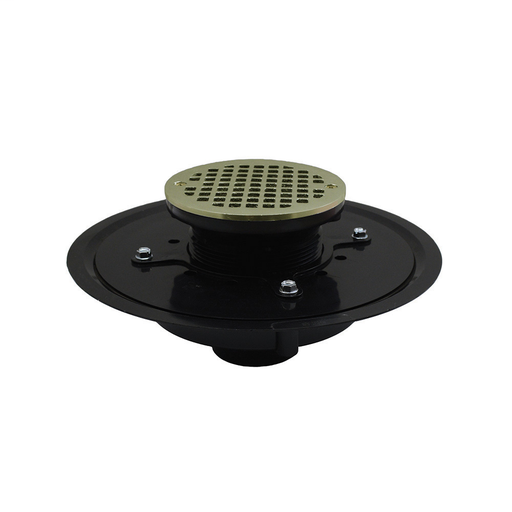 3" Heavy Duty ABS Drain Base with 4" Plastic Spud and 6" Nickel Bronze Strainer