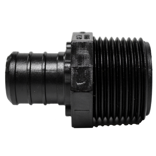 1" x 1" Plastic Black PEX Adapter, Lead Free