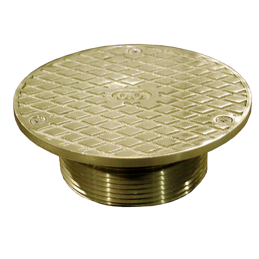 3" Metal Cleanout Spud with 5" Polished Brass Round Cover