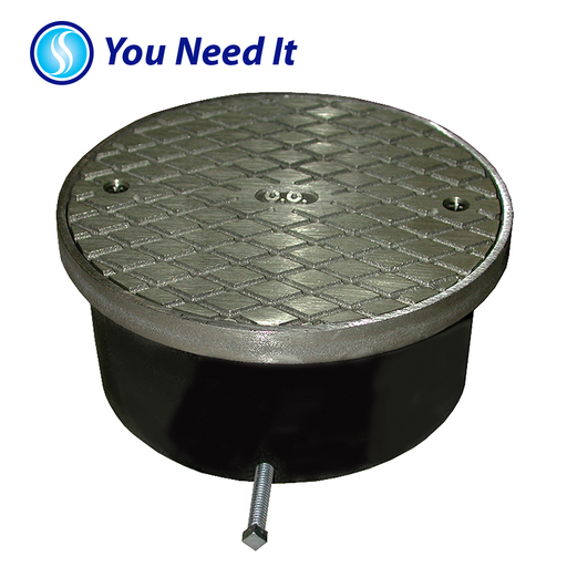 4" Adjustable Access Cover with 6-1/2" Nickel Bronze Cover with Ring - 2-5/8" Height and 5-5/16" Inside CO