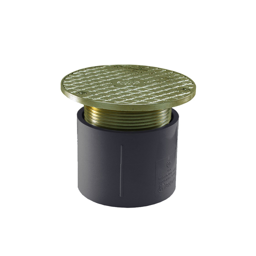 3" PVC Over Pipe Fit Base Cleanout with 3" Metal Spud and 5" Nickel Bronze Cover