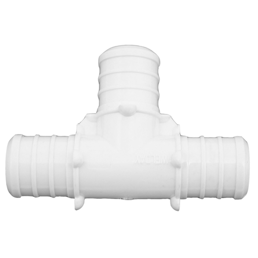 3/4" Plastic White PEX Tee, Lead Free