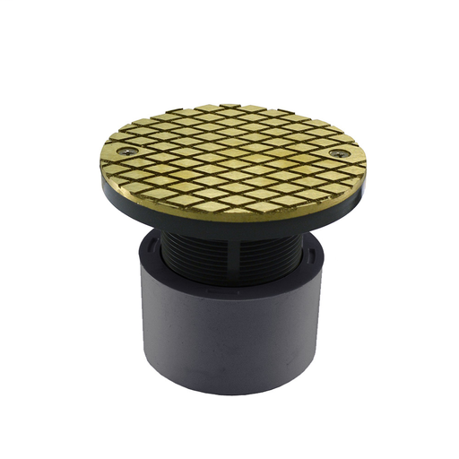 2" x 3" PVC Cleanout with 2" Plastic Spud and 4" Nickel Bronze Cover