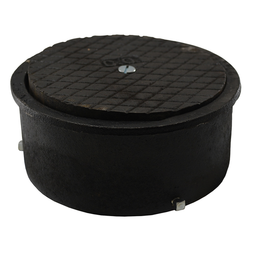 2" and 3" Adjustable Access Cover with 5-1/4" Cast Iron Cover with Center Screw - 2-1/8" Height and 4-9/16" Inside CO
