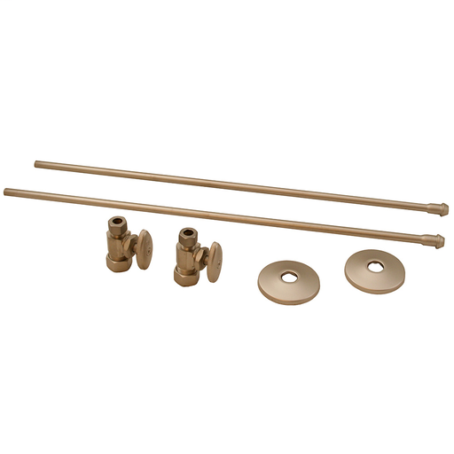 Brushed Nickel 3/8" x 20" Lavatory Supply and 3/8" x 5/8" Straight Stop Kit