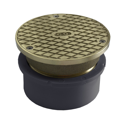 4" PVC Hub Fit Base Cleanout with 3-1/2" Metal Spud and 5" Nickel Bronze Cover