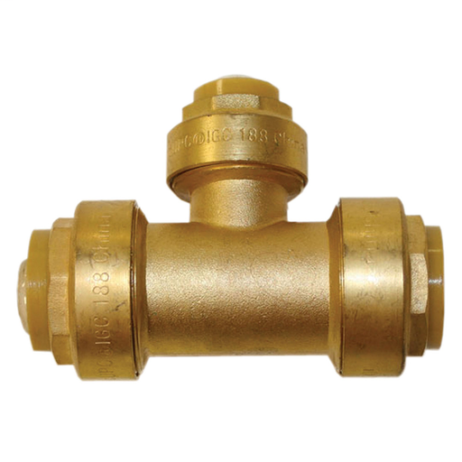 3/4" x 1/2" x 1/2" PlumBite Push On Reducing Tee, Lead Free