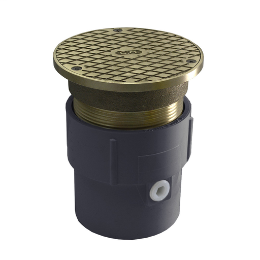 3" x 4" PVC Pipe Fit Base Cleanout with 3-1/2" Metal Spud and 5" Nickel Bronze Cover